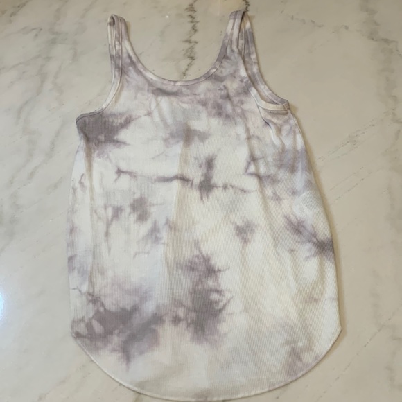 PINK VS gray ribbed tie dye racerback tank - Picture 2 of 6